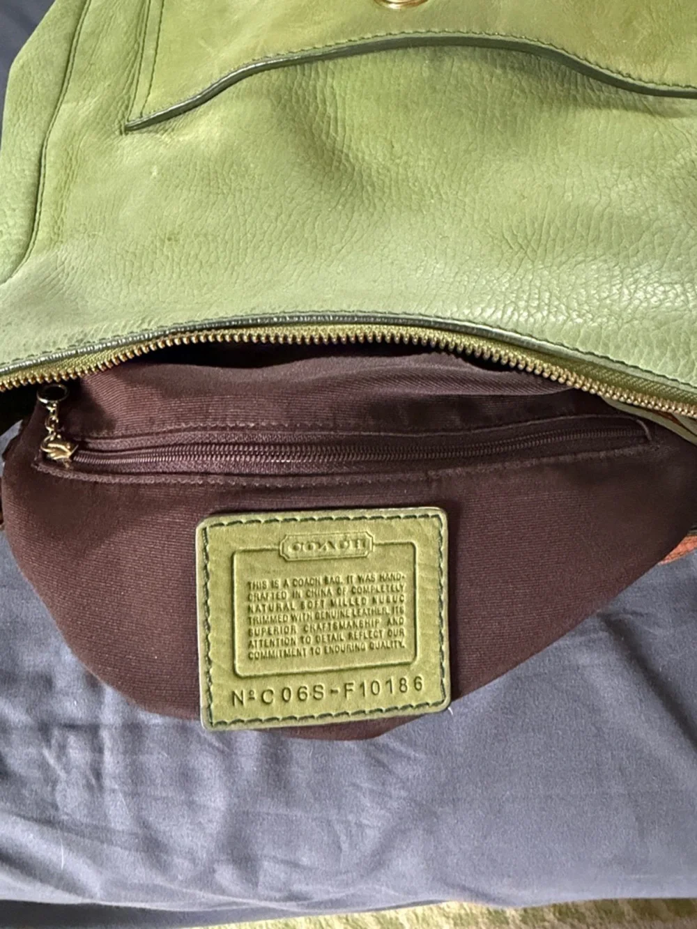 Coach Y2K Vintage Lime Green Nubuck Hobo Shoulder Bag - Picture 6 of 8